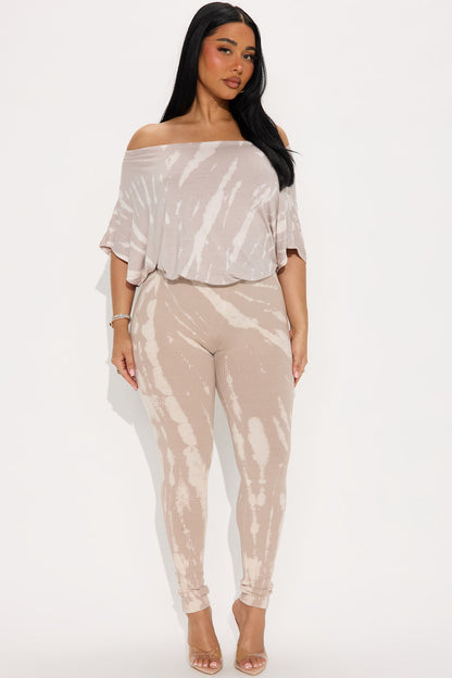 Stephanie Tie Dye Jumpsuit - Taupe