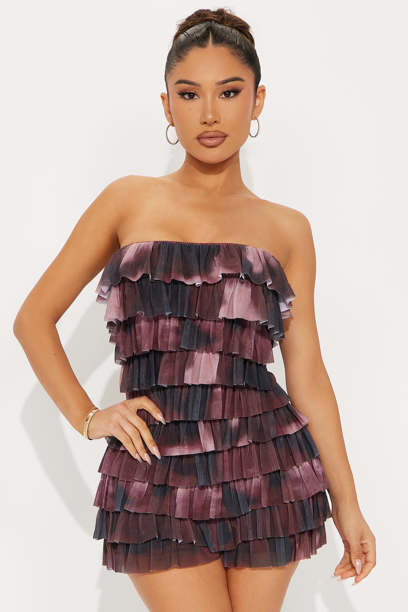 Good At Being Bad Mesh Romper - Burgundy
