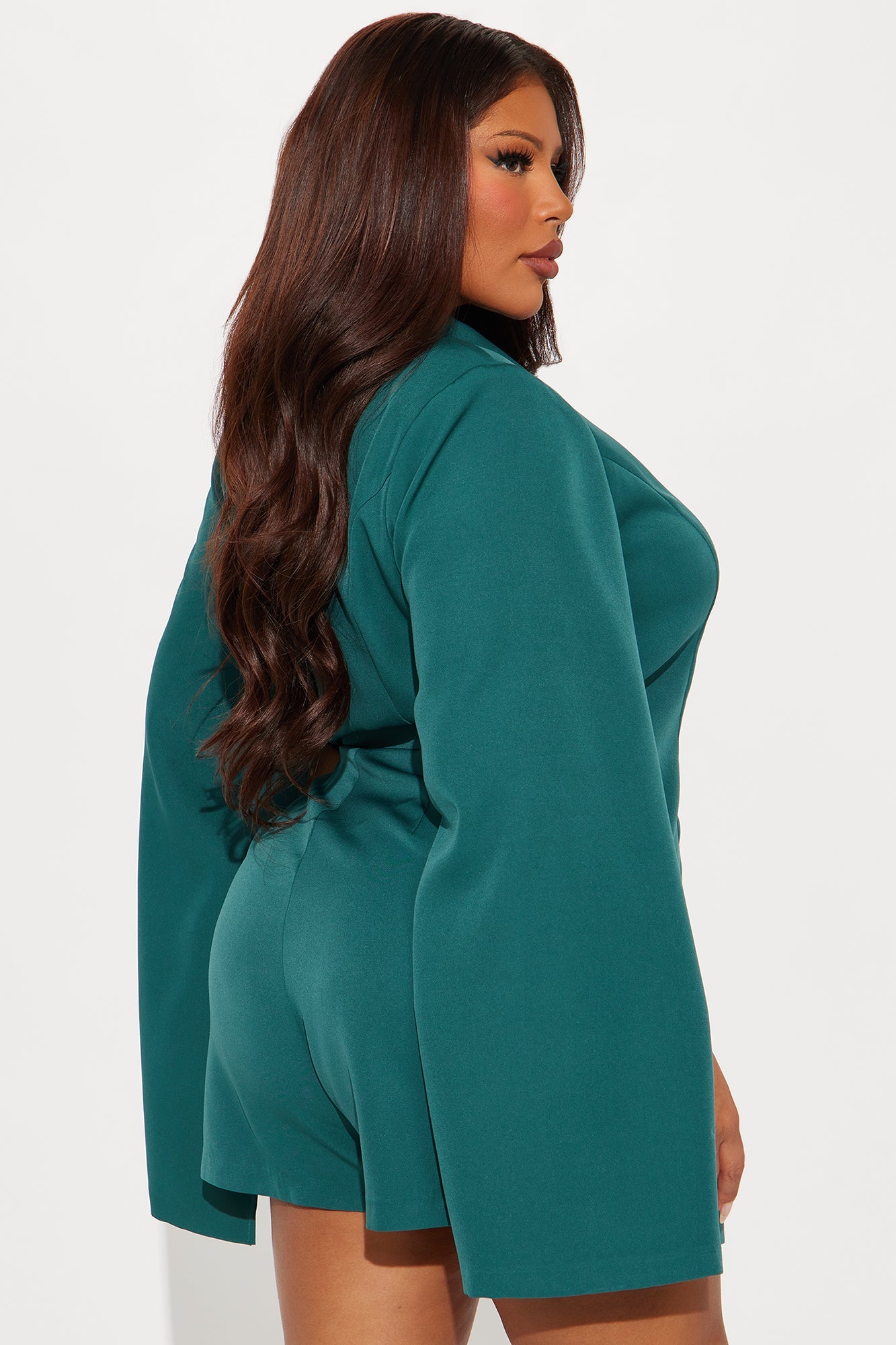 Meeting Goals Blazer Romper - Hunter