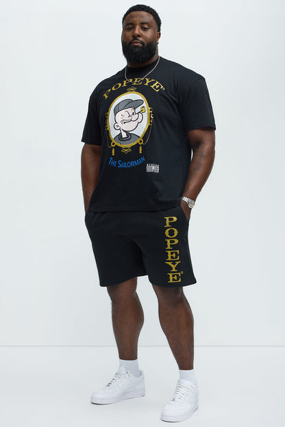 Popeye The Sailorman Sweatshorts - Black