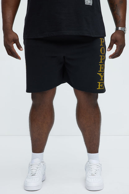 Popeye The Sailorman Sweatshorts - Black
