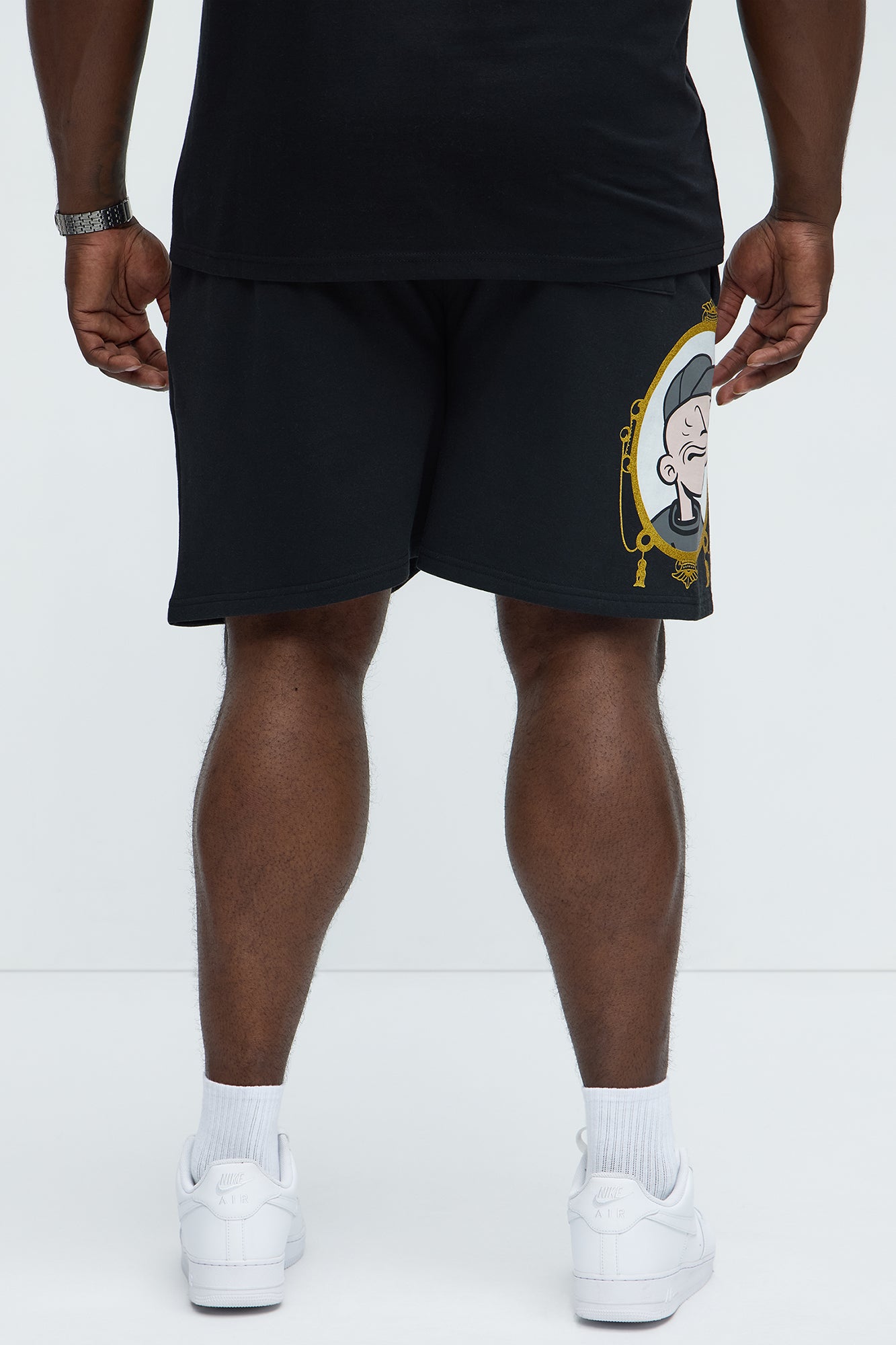 Popeye The Sailorman Sweatshorts - Black