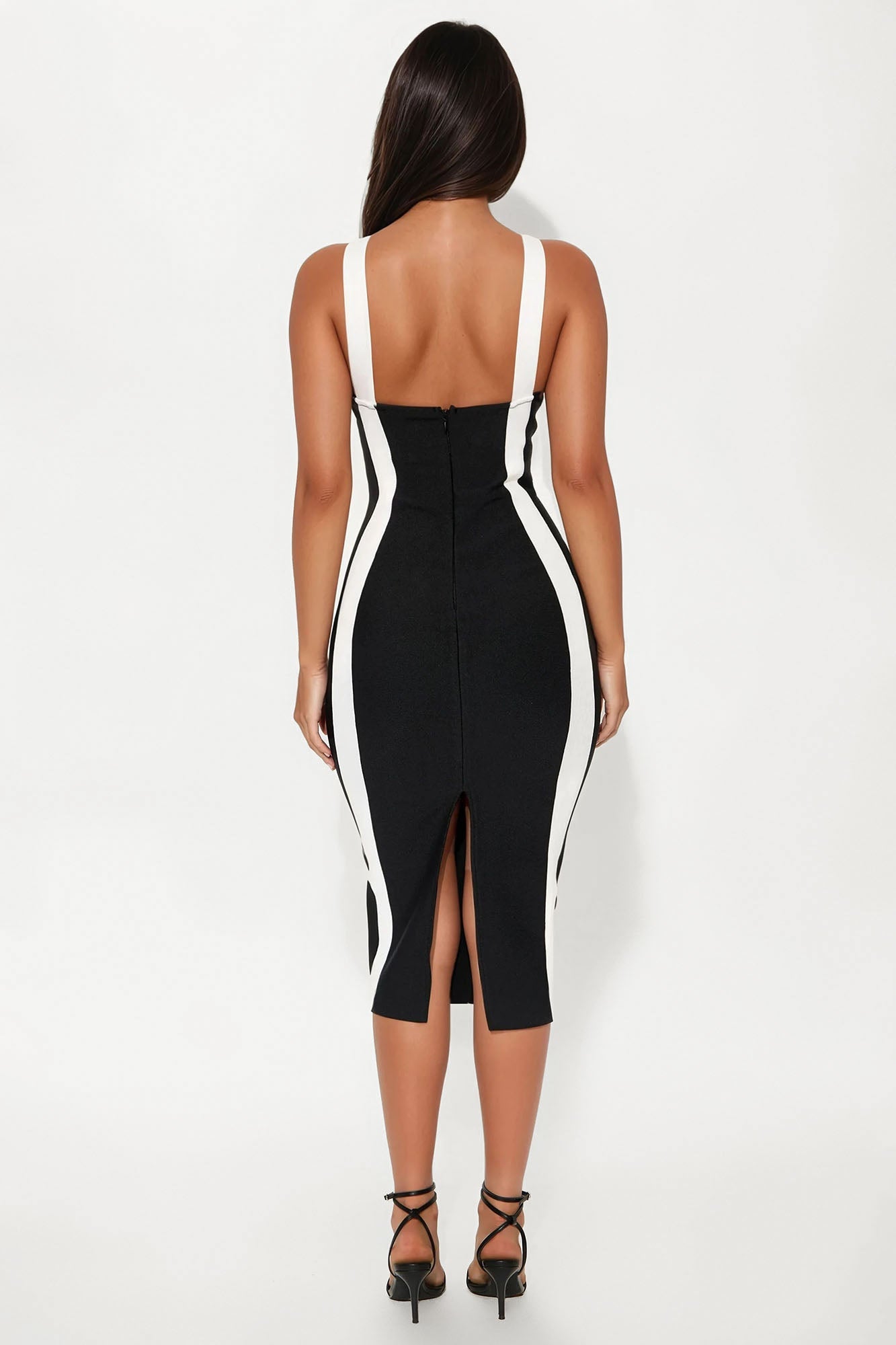 Boss Moves Bandage Midi Dress - Black/White