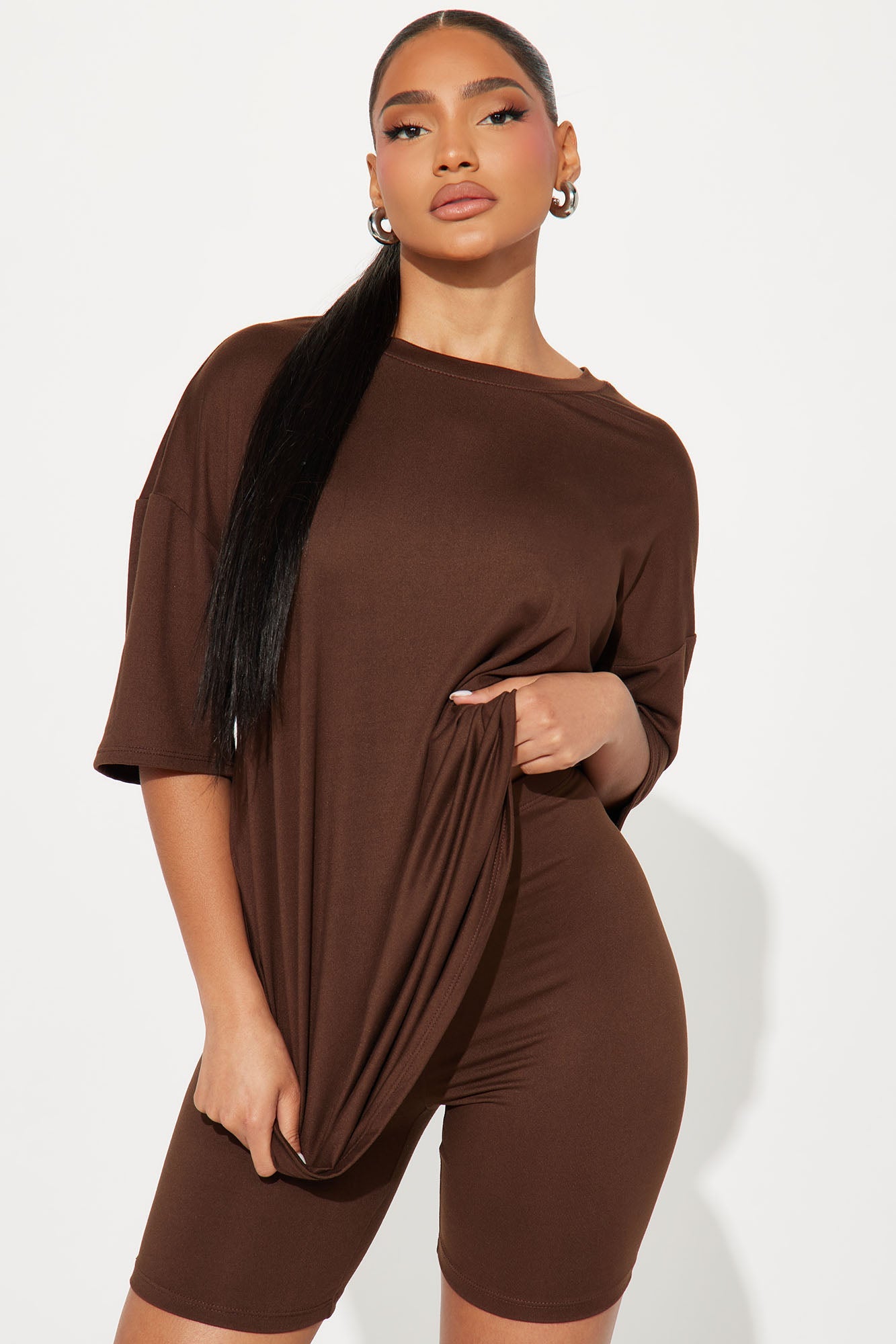 Weekend Vibes Short Set - Chocolate
