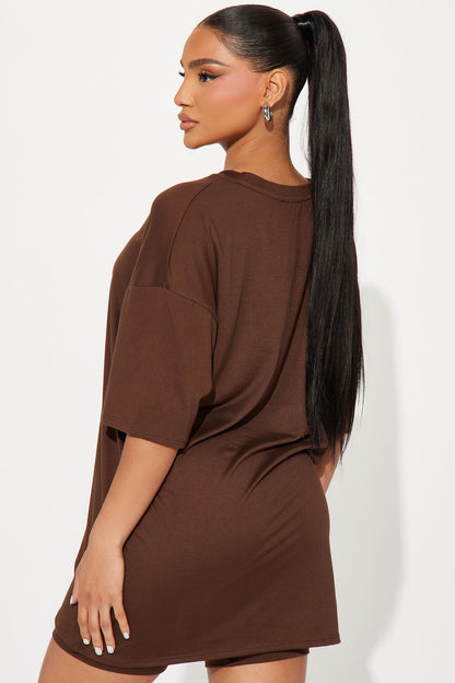 Weekend Vibes Short Set - Chocolate