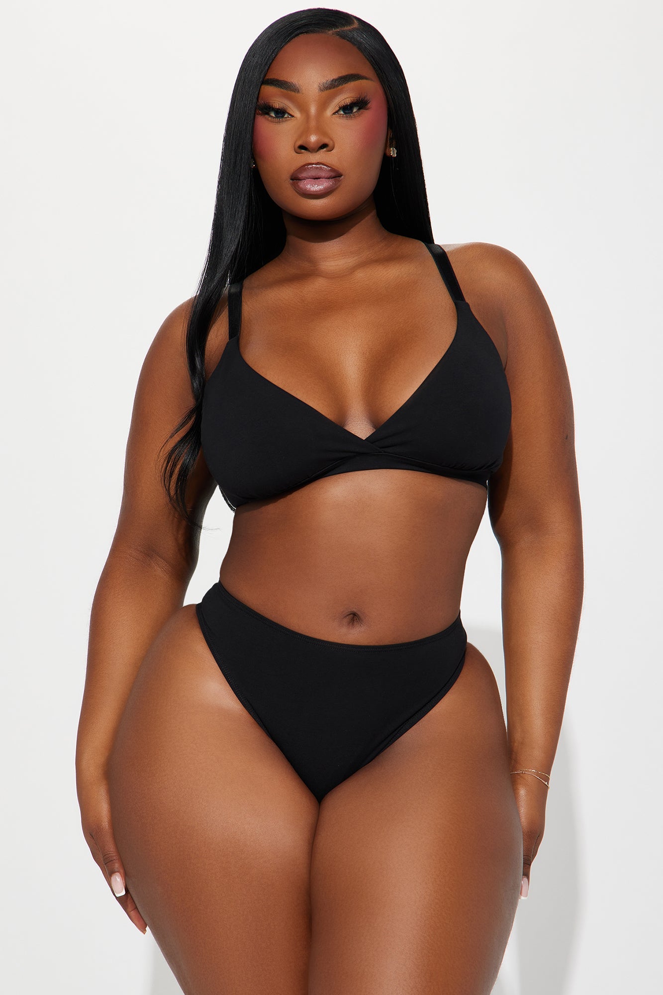 Nova Cotton High Leg Bikini Panty - Black