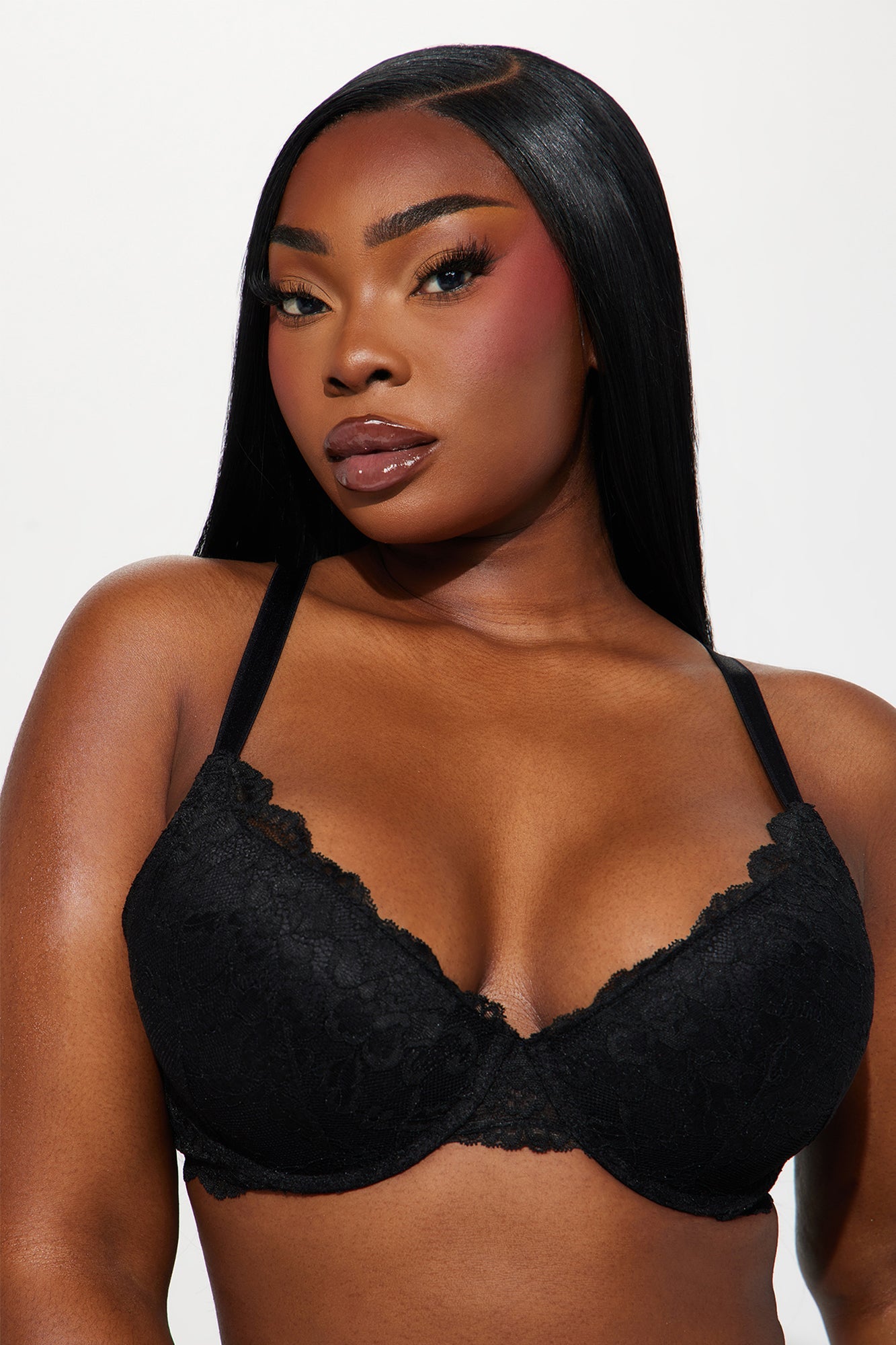 Nova Lace Push Up Bra - Black