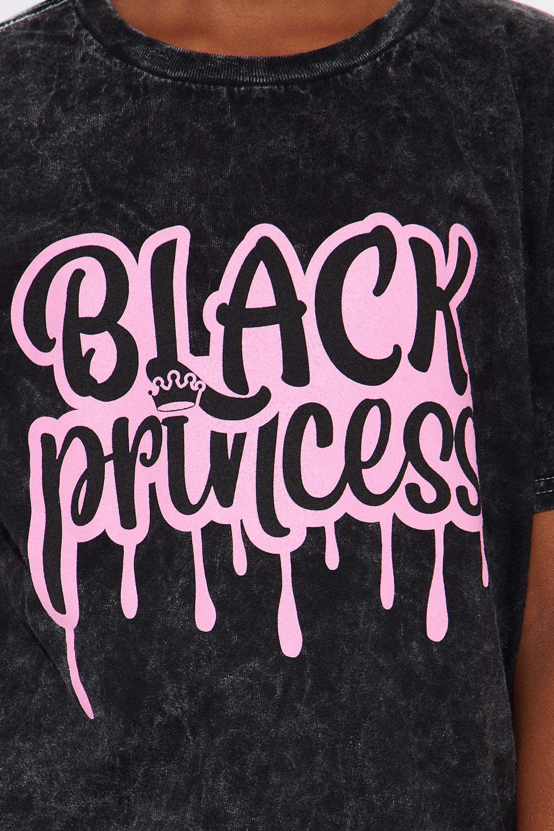 Mini Black Princess T-Shirt - Black Wash