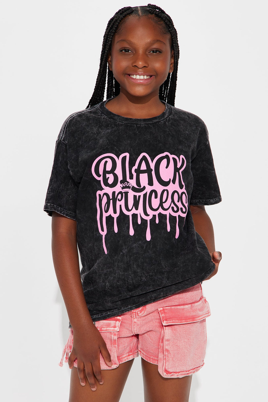 Mini Black Princess T-Shirt - Black Wash