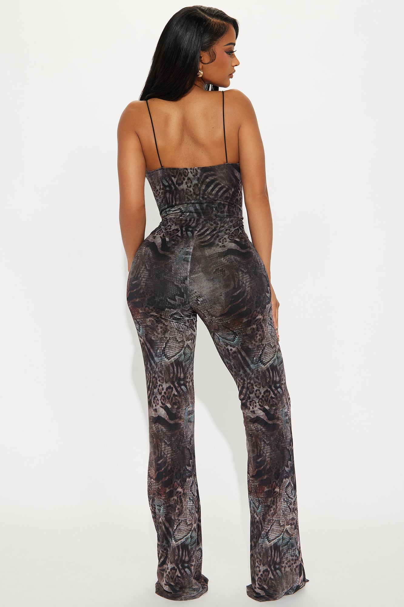 Martina Mesh Jumpsuit - Brown/combo