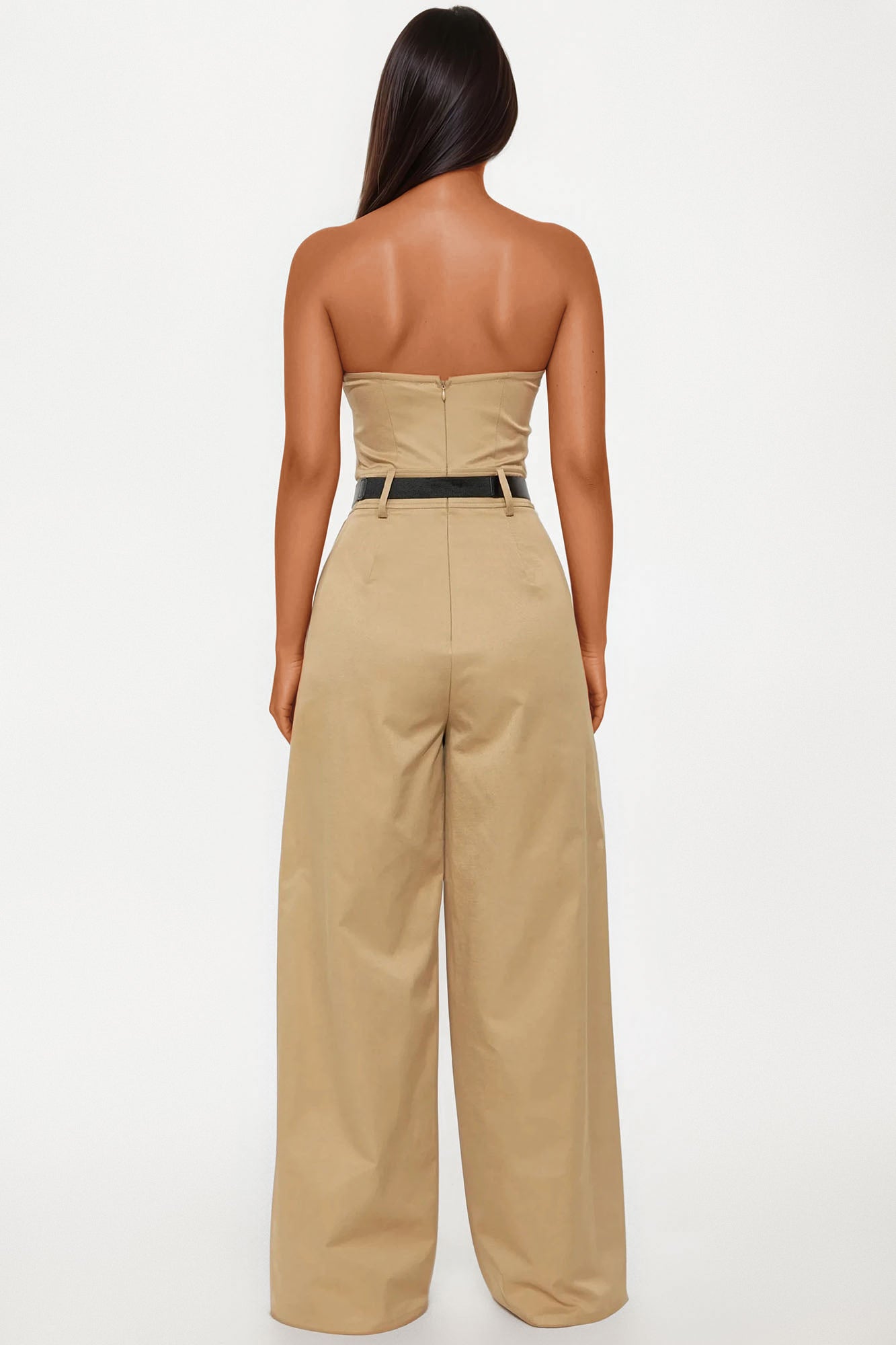Breanne Belted Jumpsuit - Tan