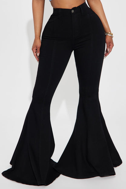 Astria Stretch Extreme Flare Jeans - Black Wash