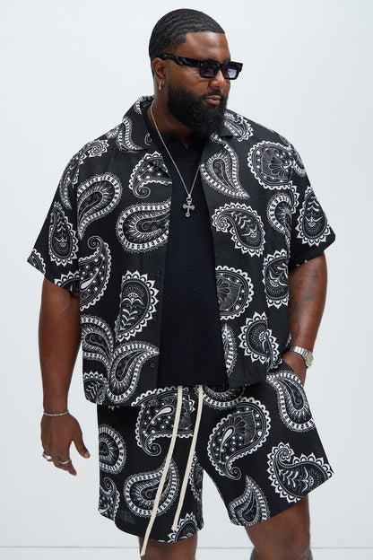 Laredo Paisley Shirt - Black/White