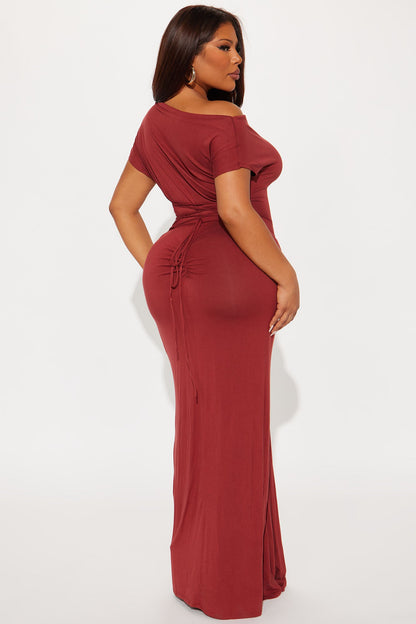 Feels Like Karma Maxi Dress - Rust