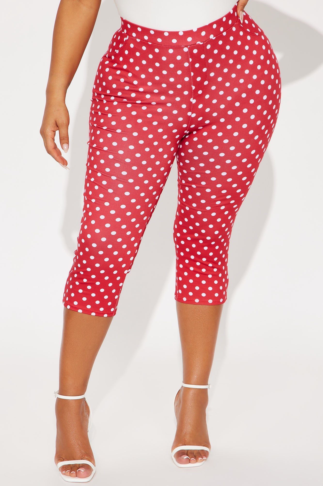 Light Stroll Polka Dot Capri Legging - Red