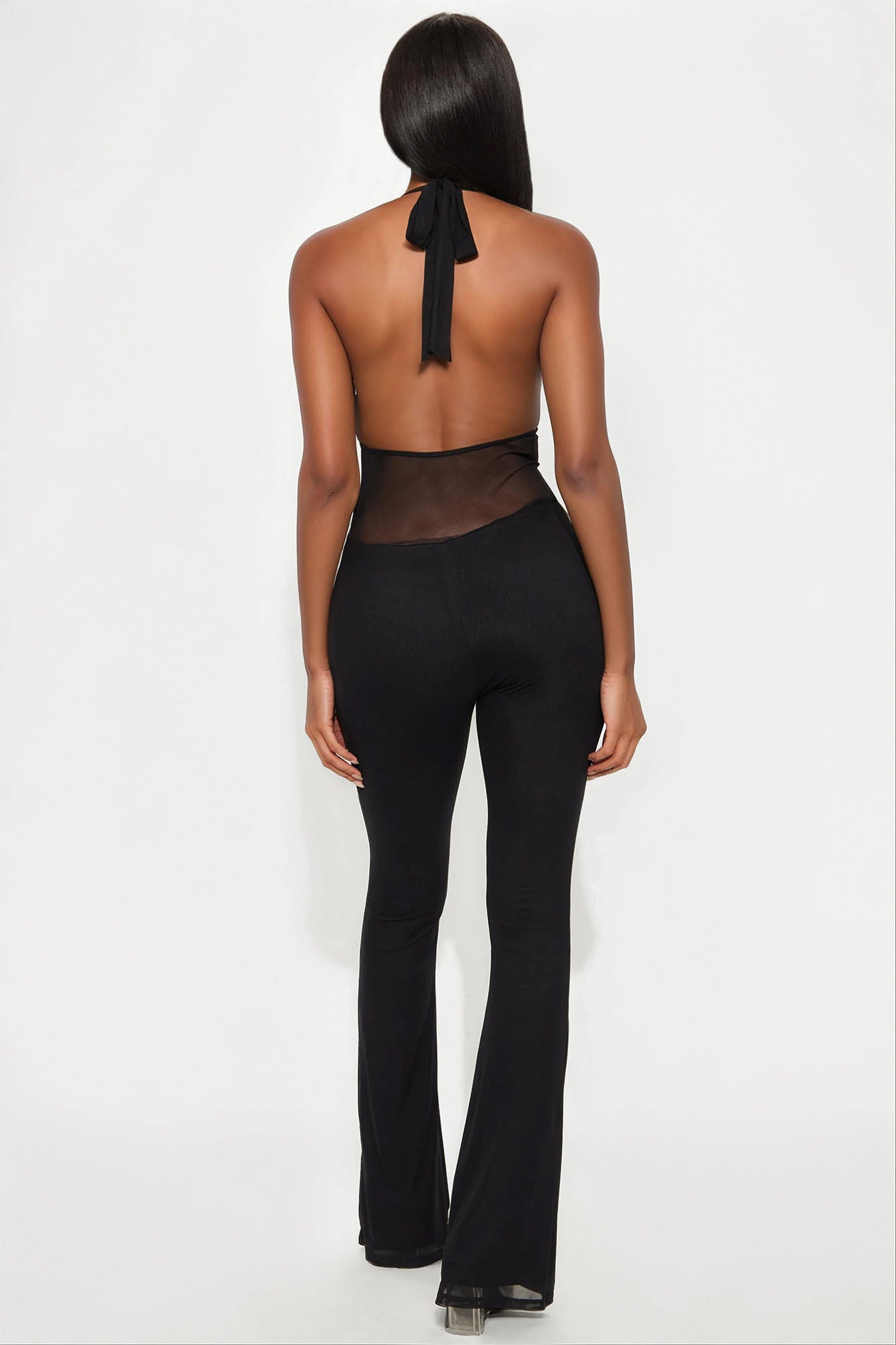Valentina Mesh Cut Out Jumpsuit - Black