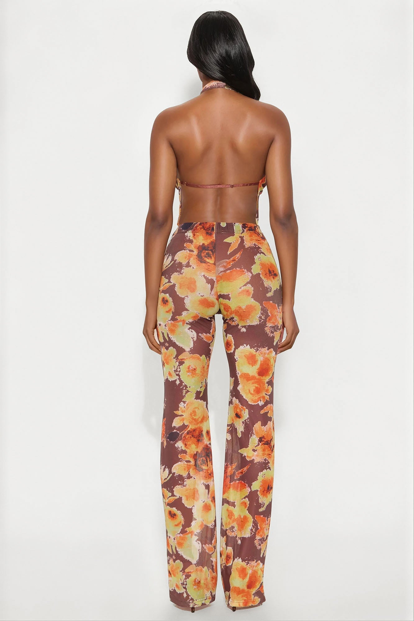 Ready To Reconnect Mesh Jumpsuit - Brown/combo