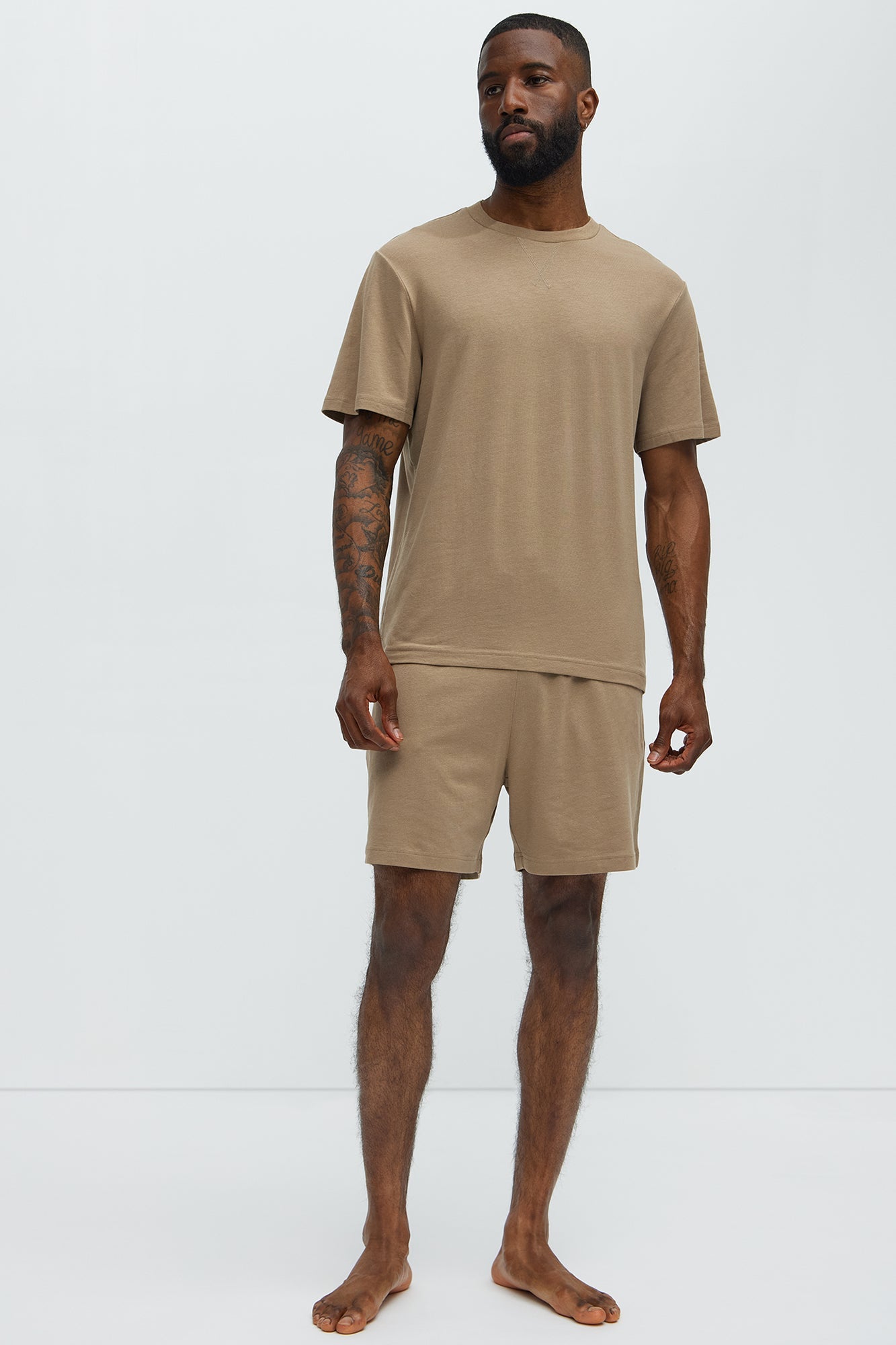 Essential Modal Lounge Short Sleeve Tee - Taupe