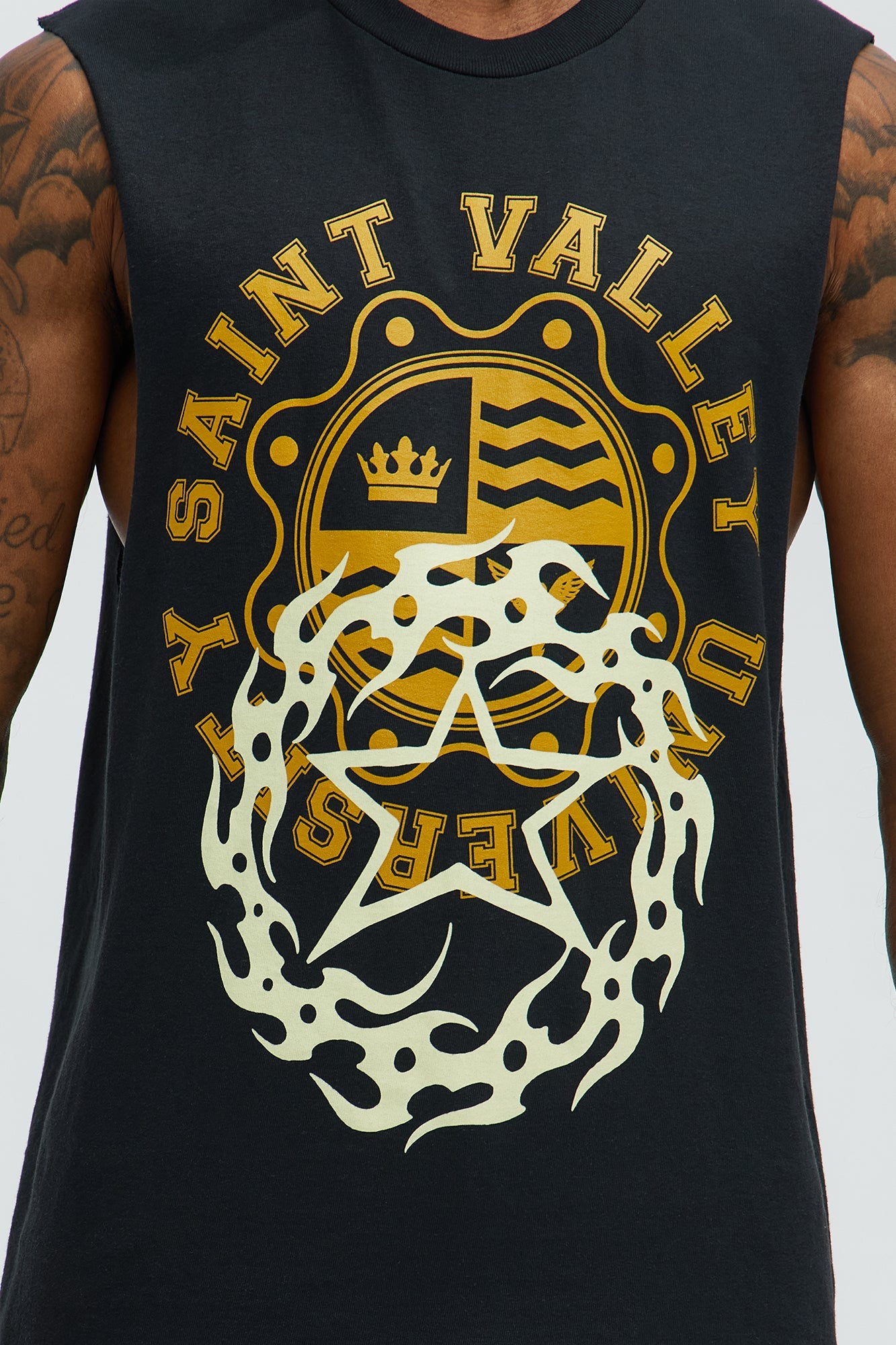 Saint Valley Crest Muscle Tee - Black