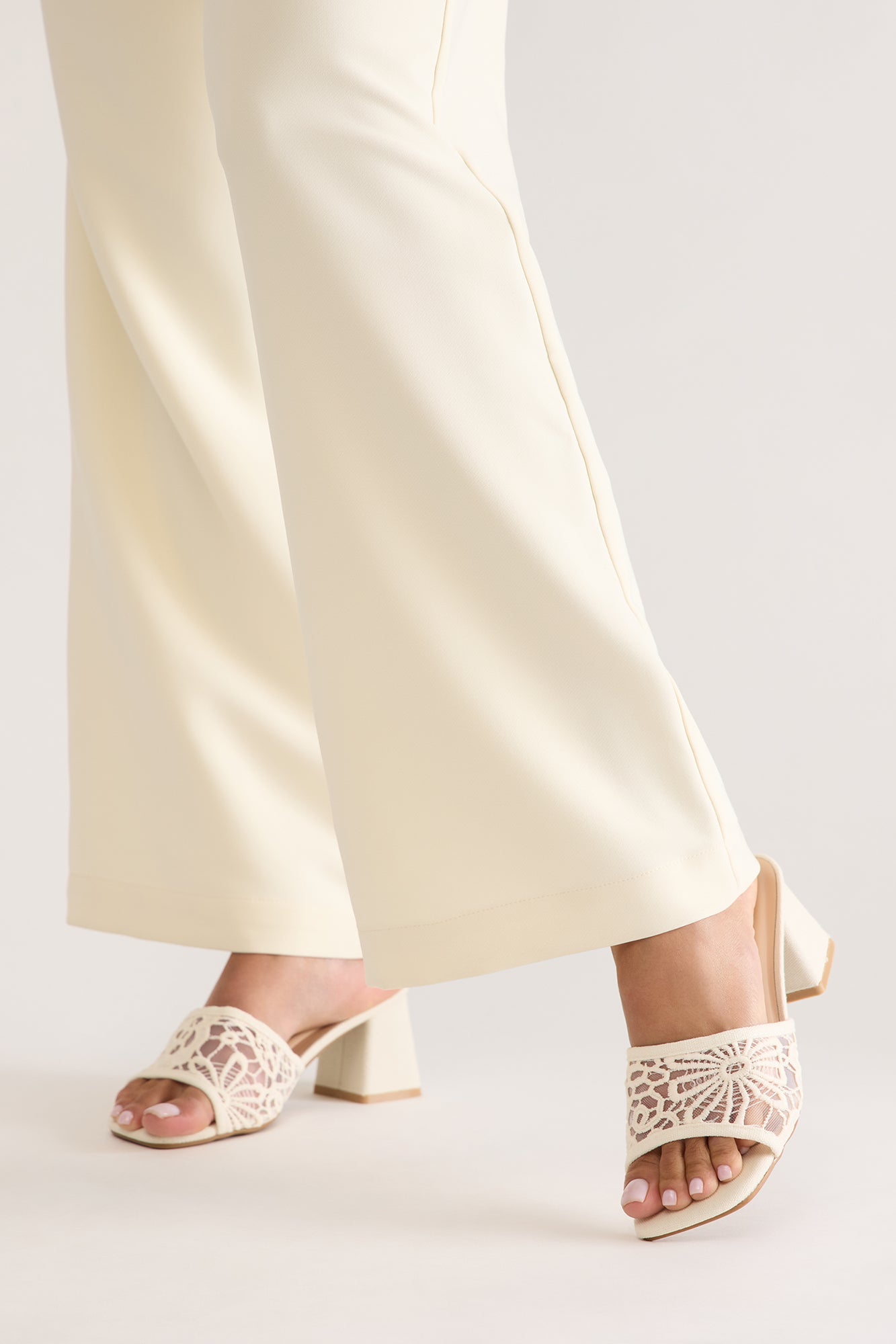 Clayton Crochet Mules - Ivory