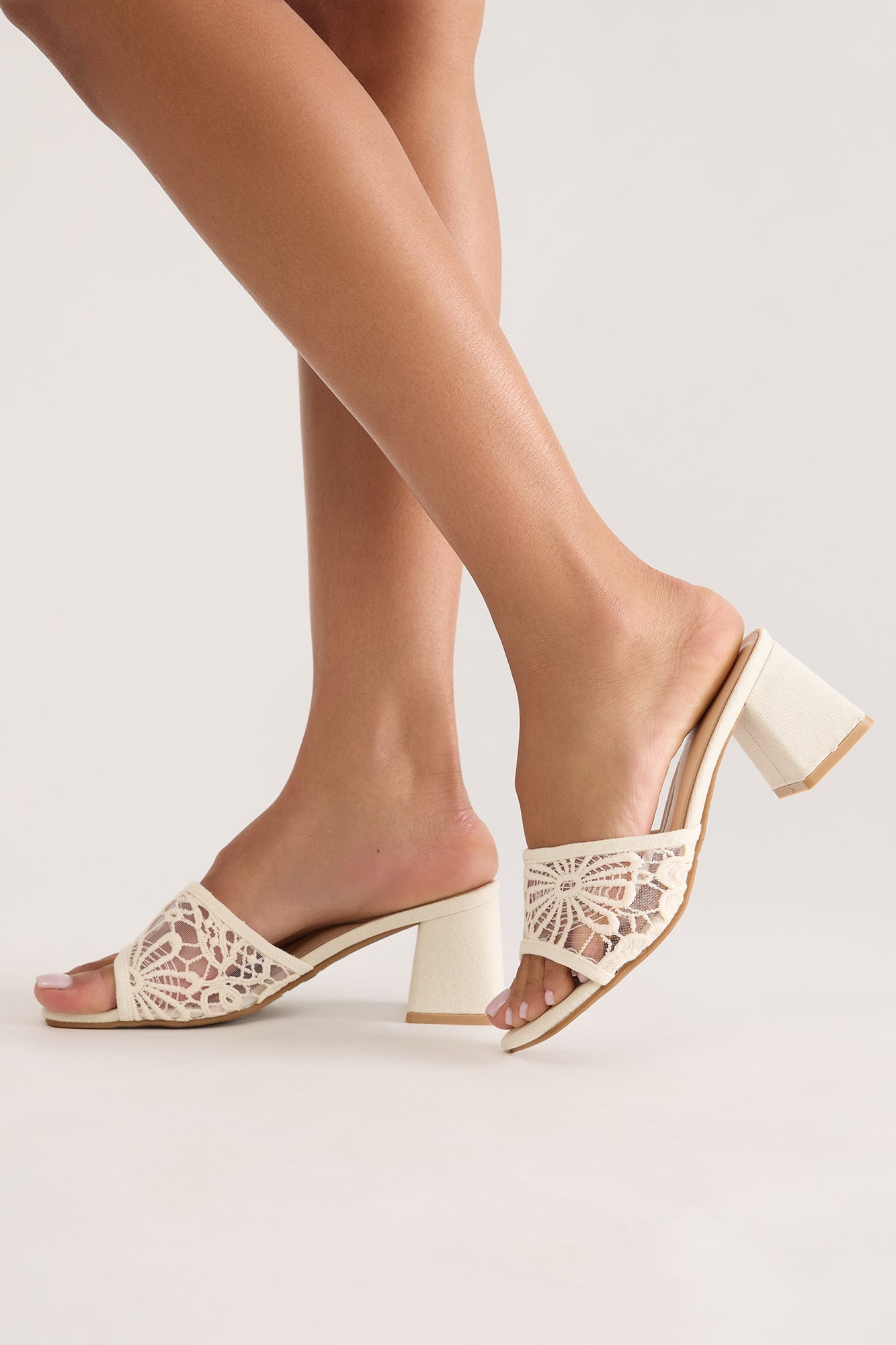 Clayton Crochet Mules - Ivory
