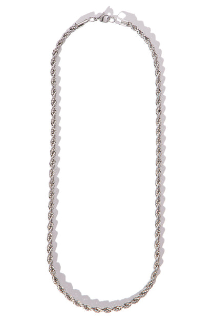 5mm Rope Chain Necklace - Silver