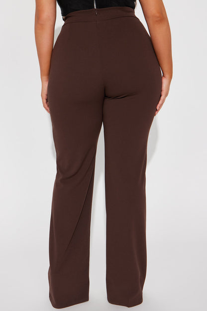 Tall Call It Even Wide Leg Dress Pants - Chocolate
