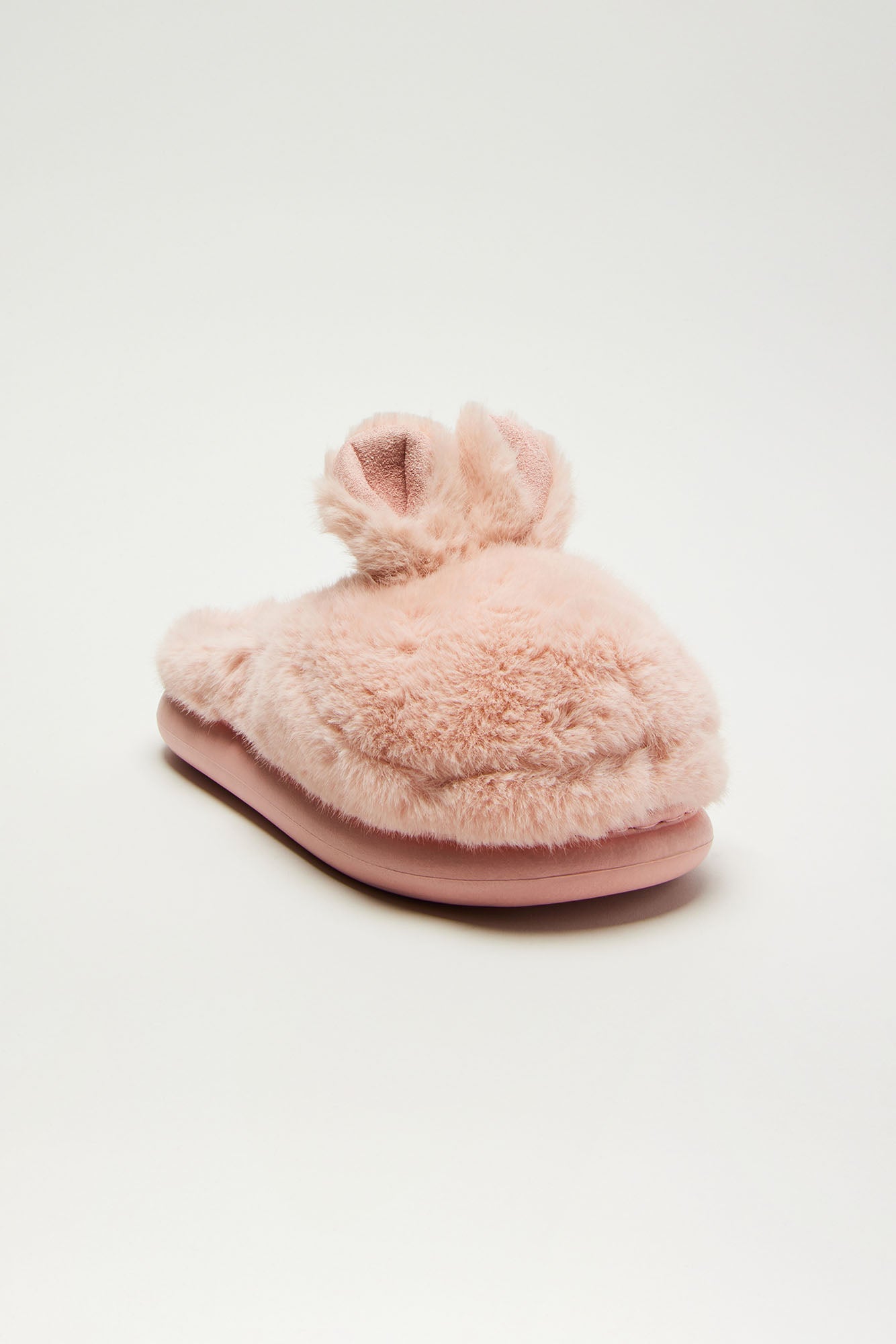 Fluffy Bunny Slippers - Pink