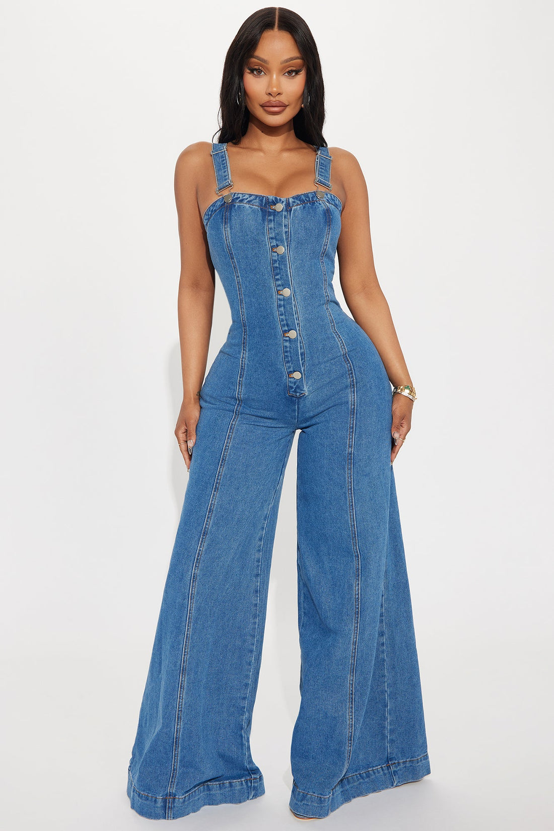Twist Of Faith Denim Jumpsuit - Medium Wash