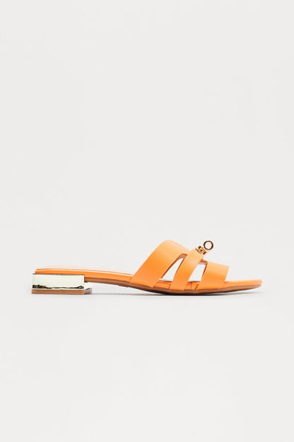 Archie Hardware Slip On Sandals - Orange