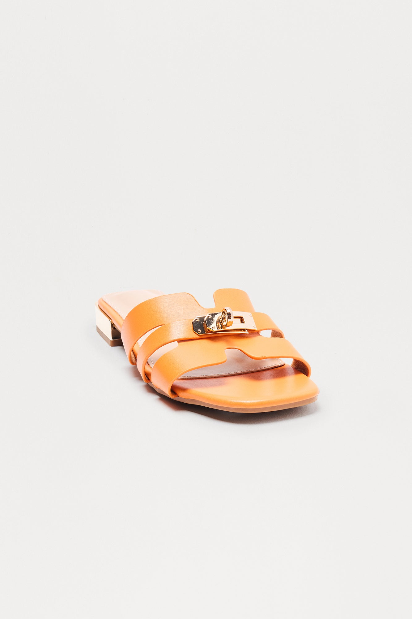 Archie Hardware Slip On Sandals - Orange