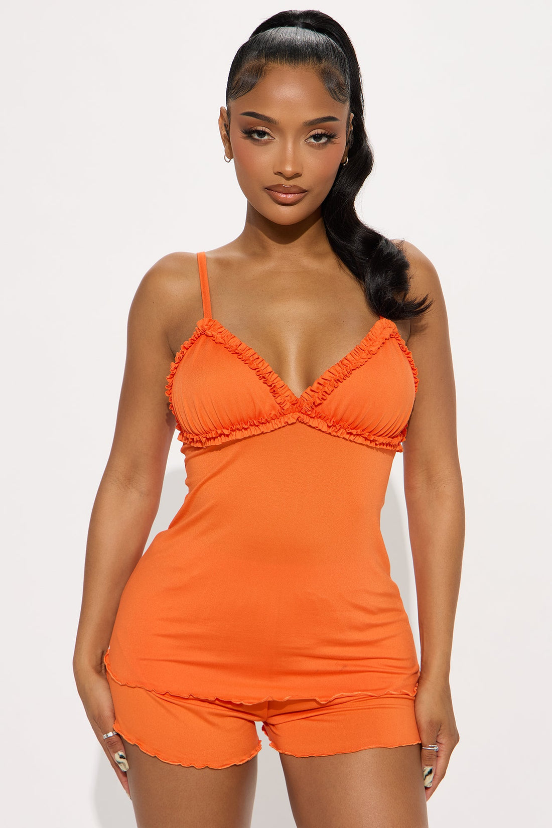 Lounging All Day PJ Short Set - Orange