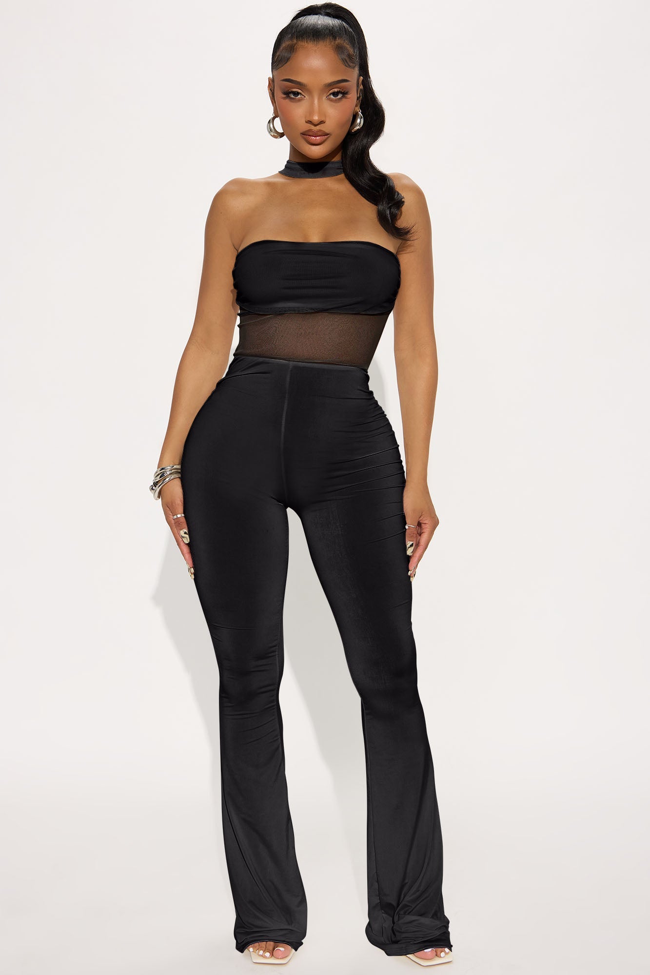 Off-limits Sheer Mesh Jumpsuit - Black