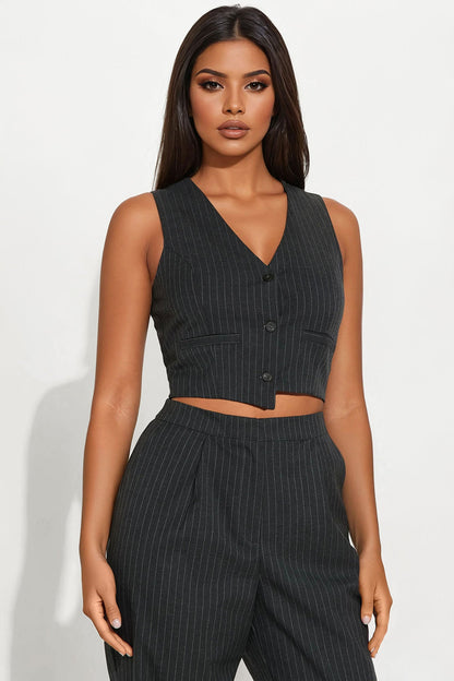 Giselle Vest Jumpsuit - Dark Grey