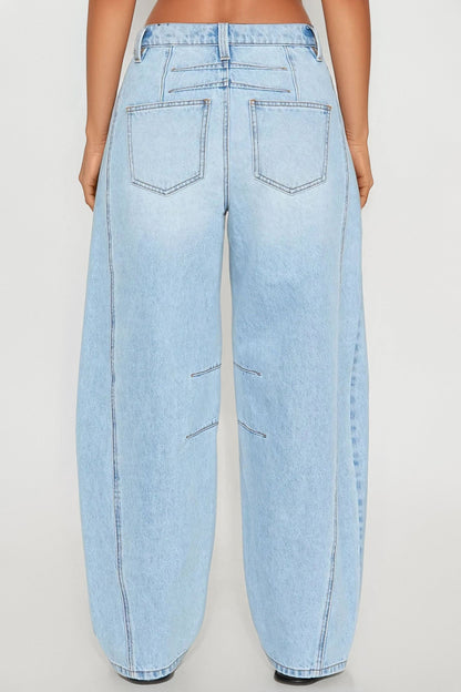 Montebello Barrel Leg Jean - Light Wash
