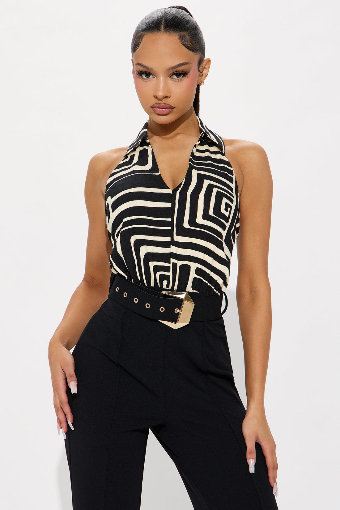 Keep It Classy Jumpsuit - Black/combo