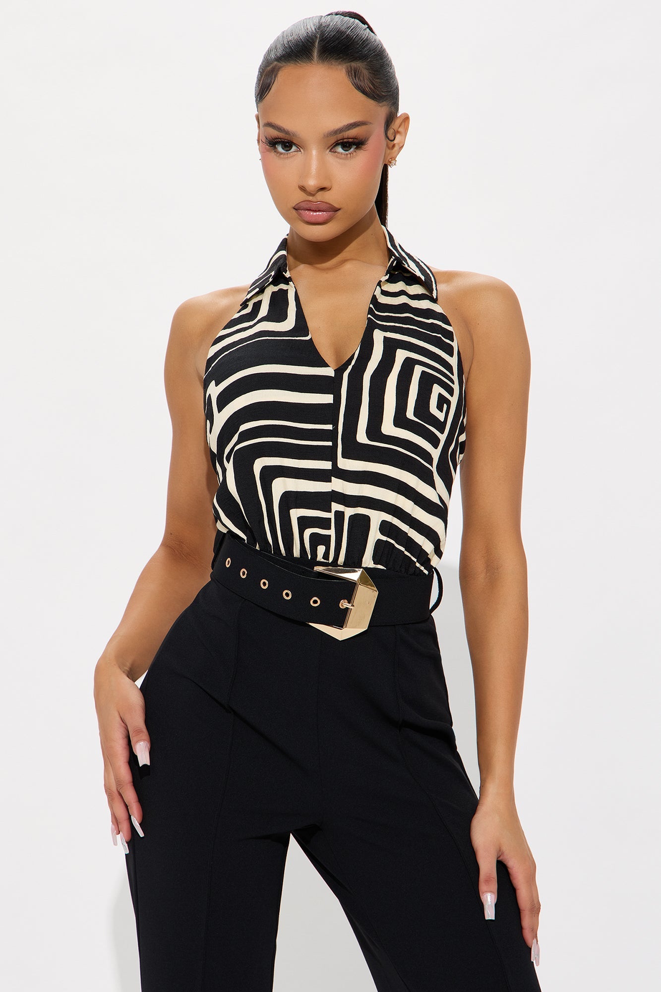 Keep It Classy Jumpsuit - Black/combo