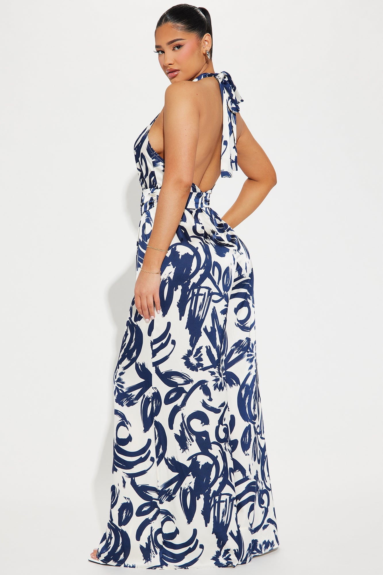 Ocean Rendezvous Satin Jumpsuit - Blue/combo