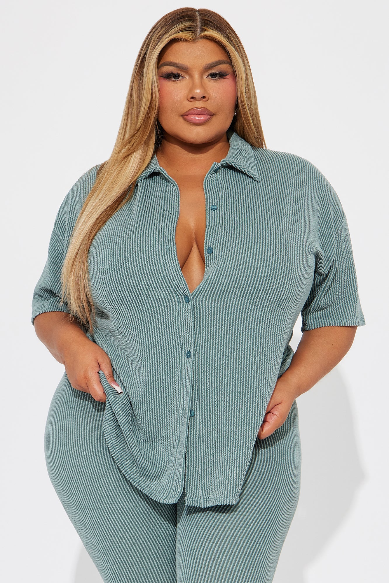 Maddie Short Sleeve Legging Set - Sage