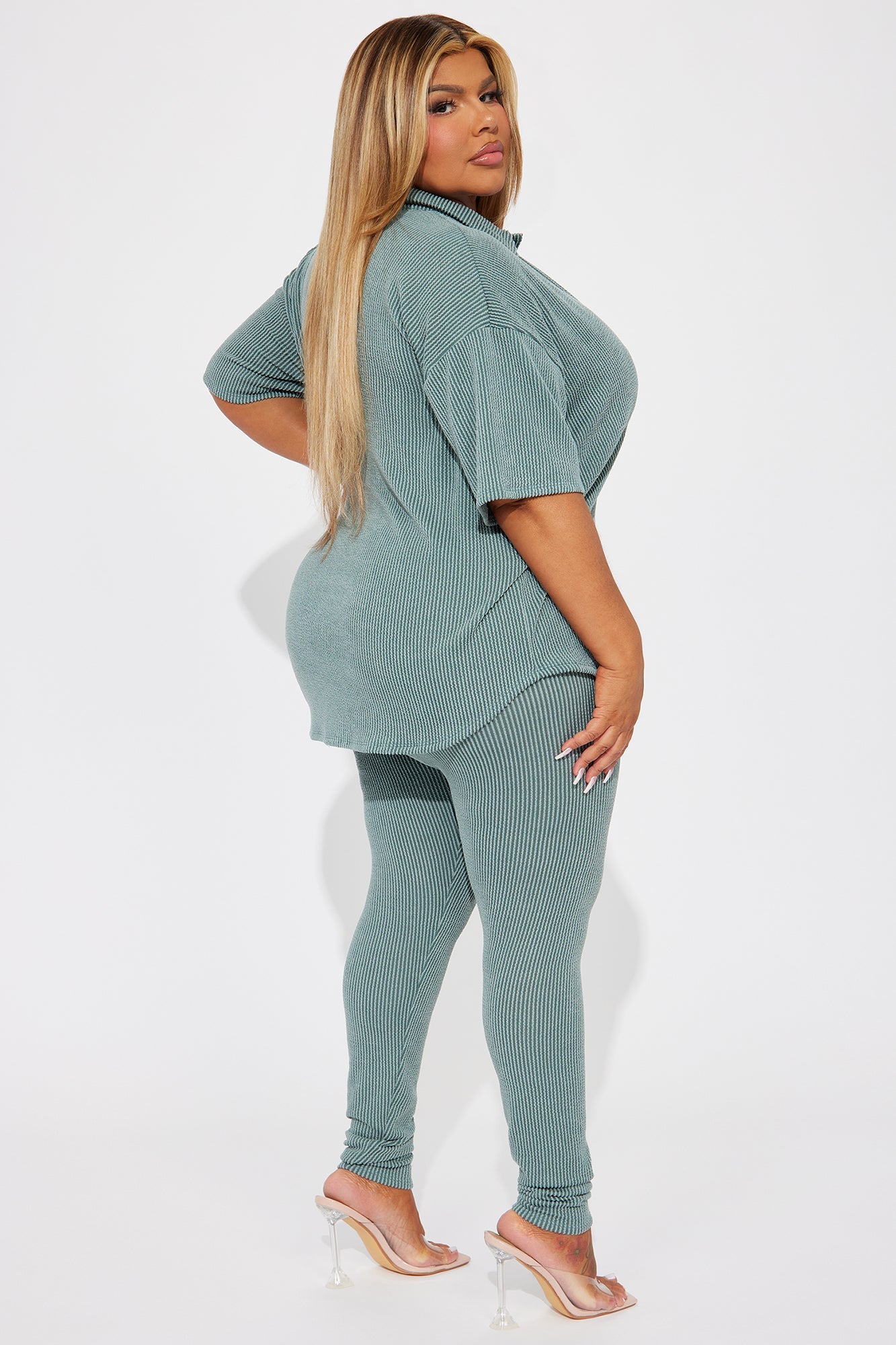 Maddie Short Sleeve Legging Set - Sage