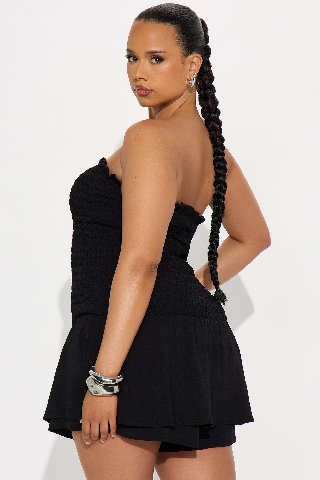 Sarabeth Smocked Romper - Black