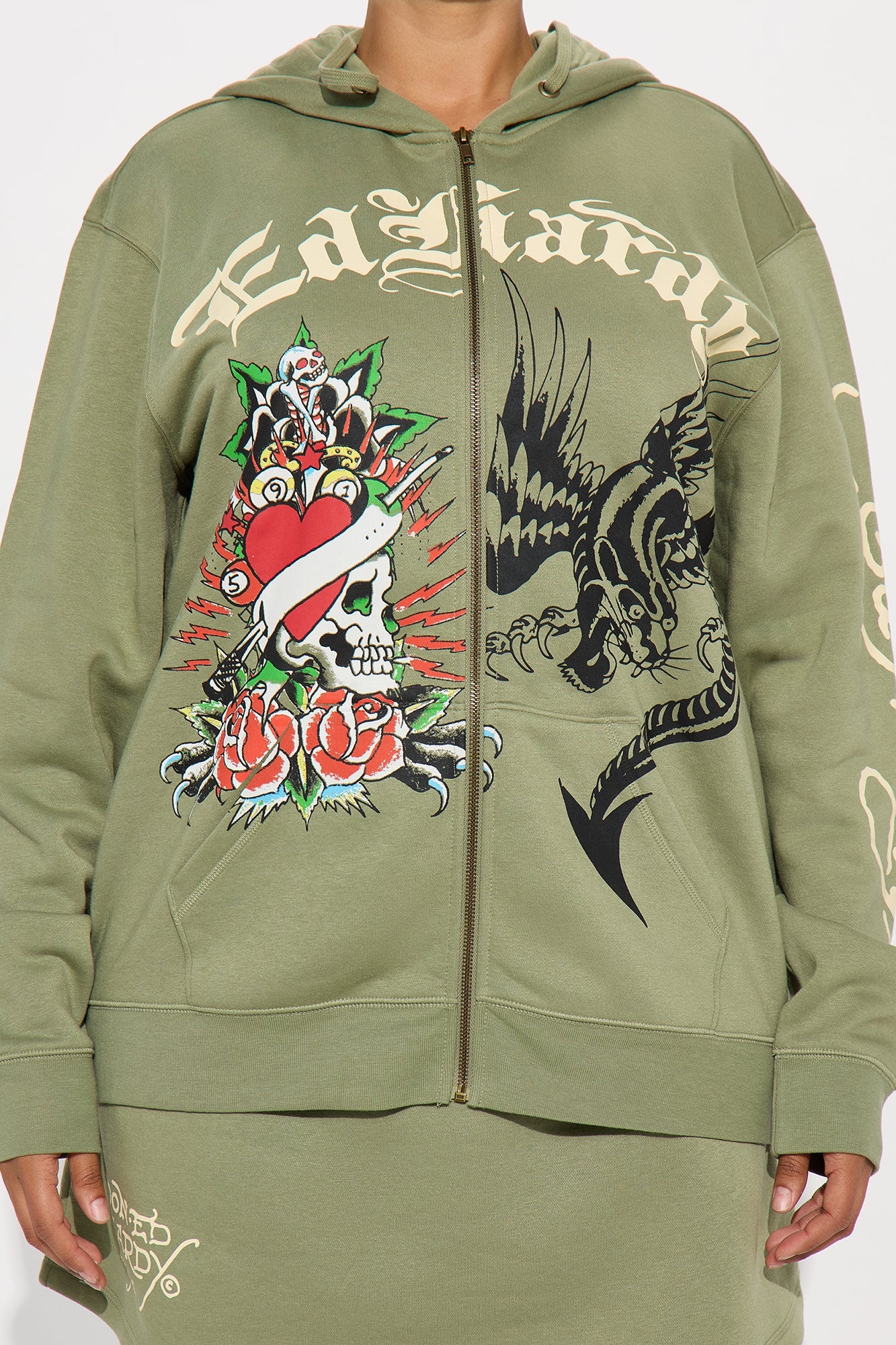 Ed Hardy Heart Of Roses Skirt Set - Sage