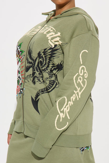 Ed Hardy Heart Of Roses Skirt Set - Sage