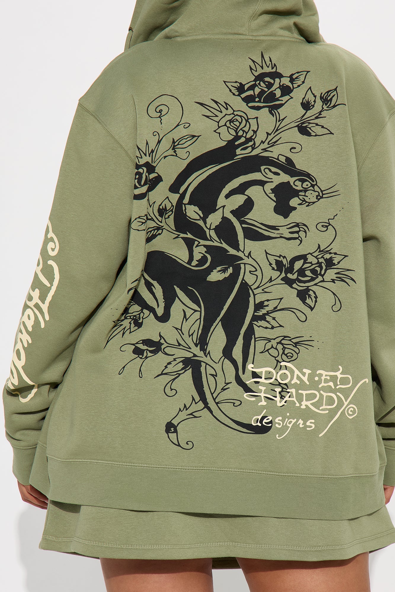 Ed Hardy Heart Of Roses Skirt Set - Sage