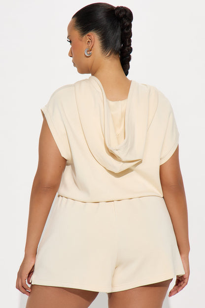 Running Errands Short Sleeve Romper - Cream
