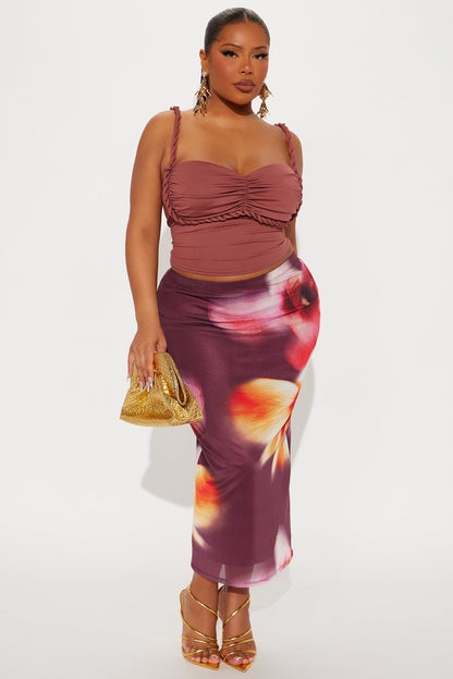 My Love For You Mesh Midi Skirt - Multi Color