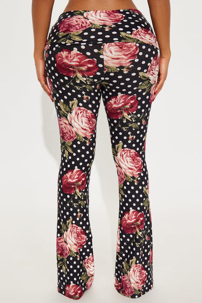 Kenley Polka Dot Flare Pant - Black/combo