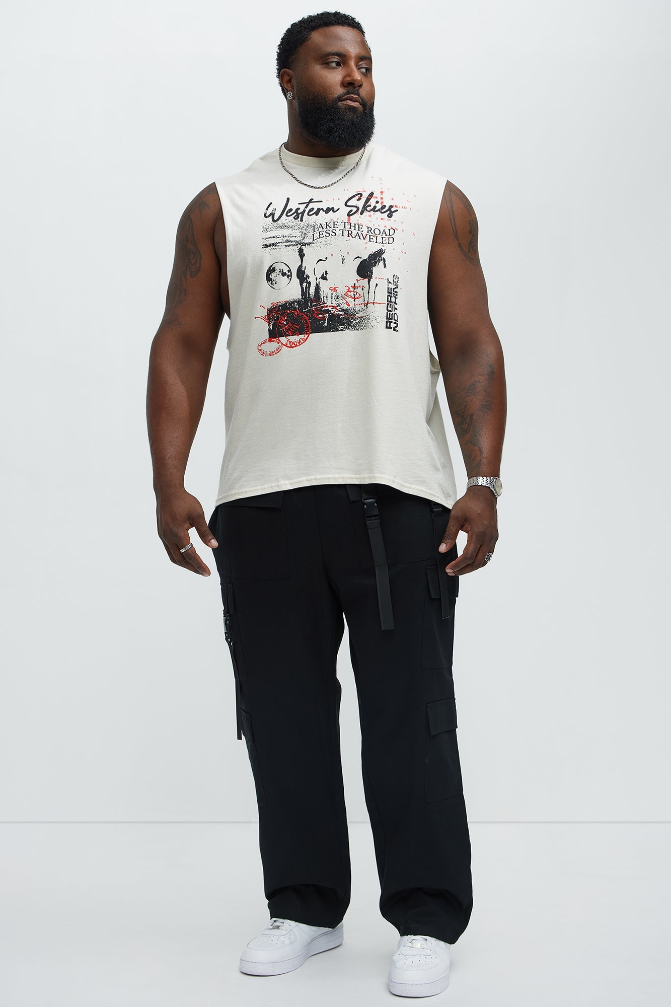 Western Skies Muscle Tee - Natural