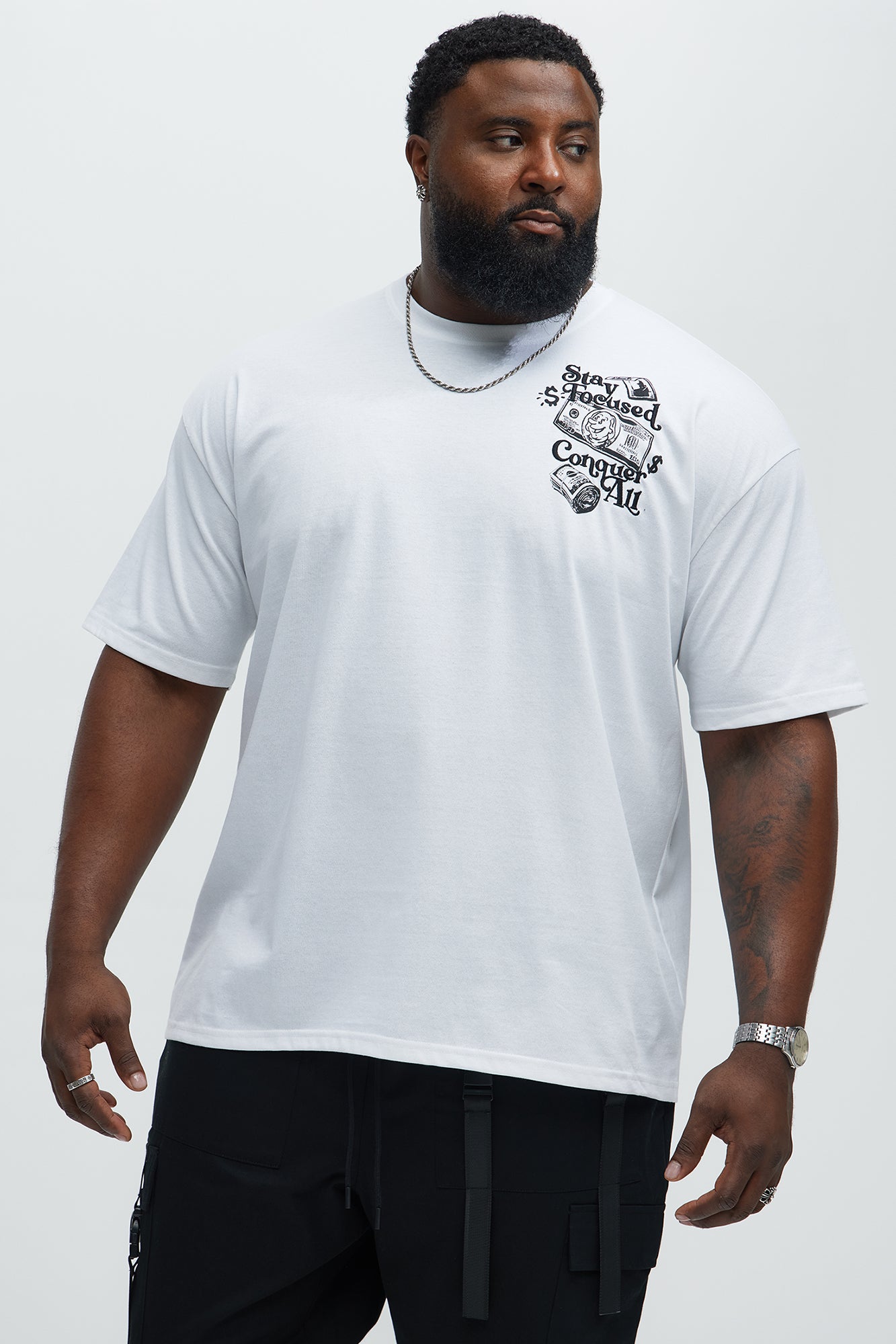 Small Circles Big Checks Short Sleeve Tee - White