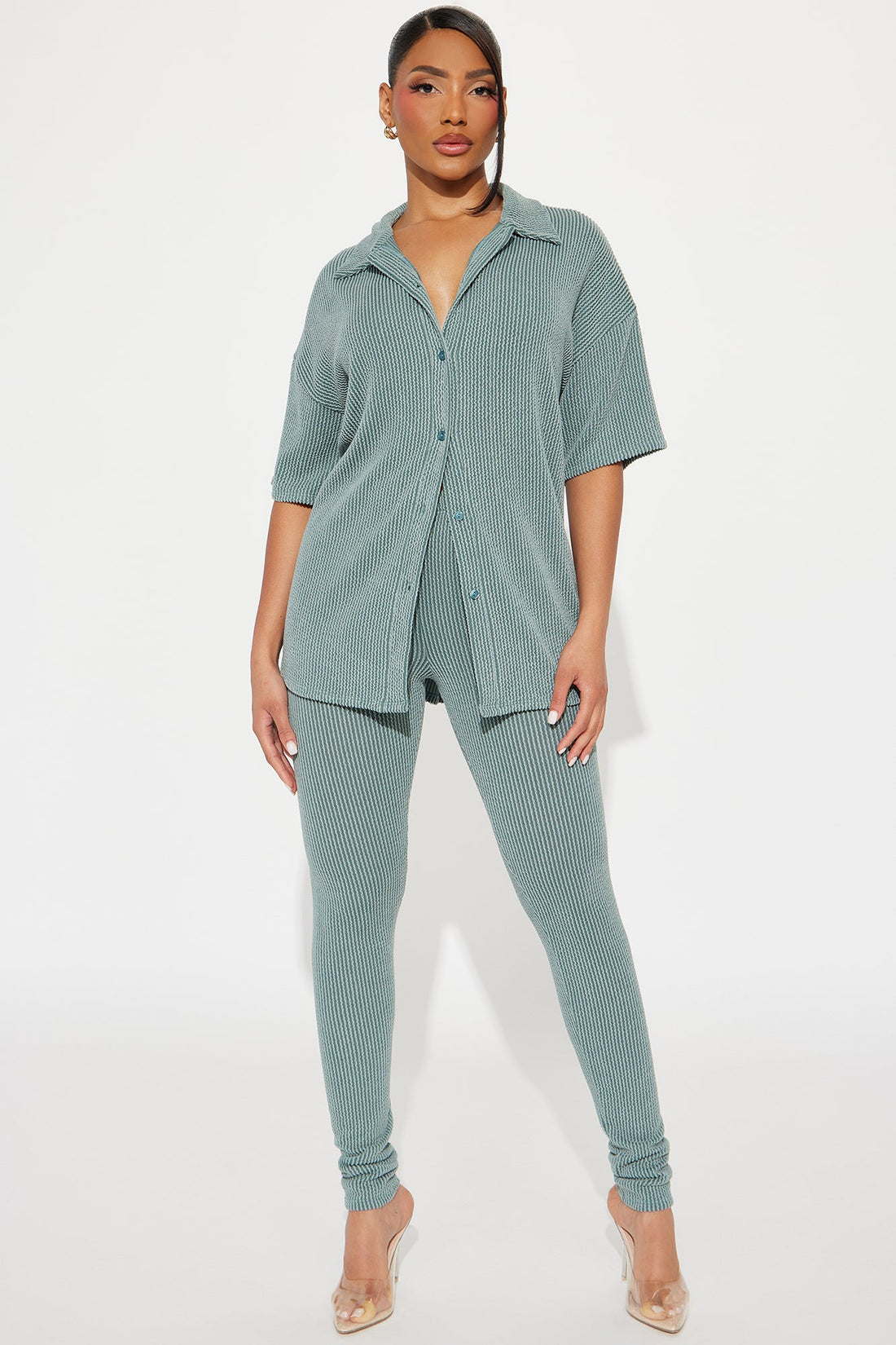 Maddie Short Sleeve Legging Set - Sage